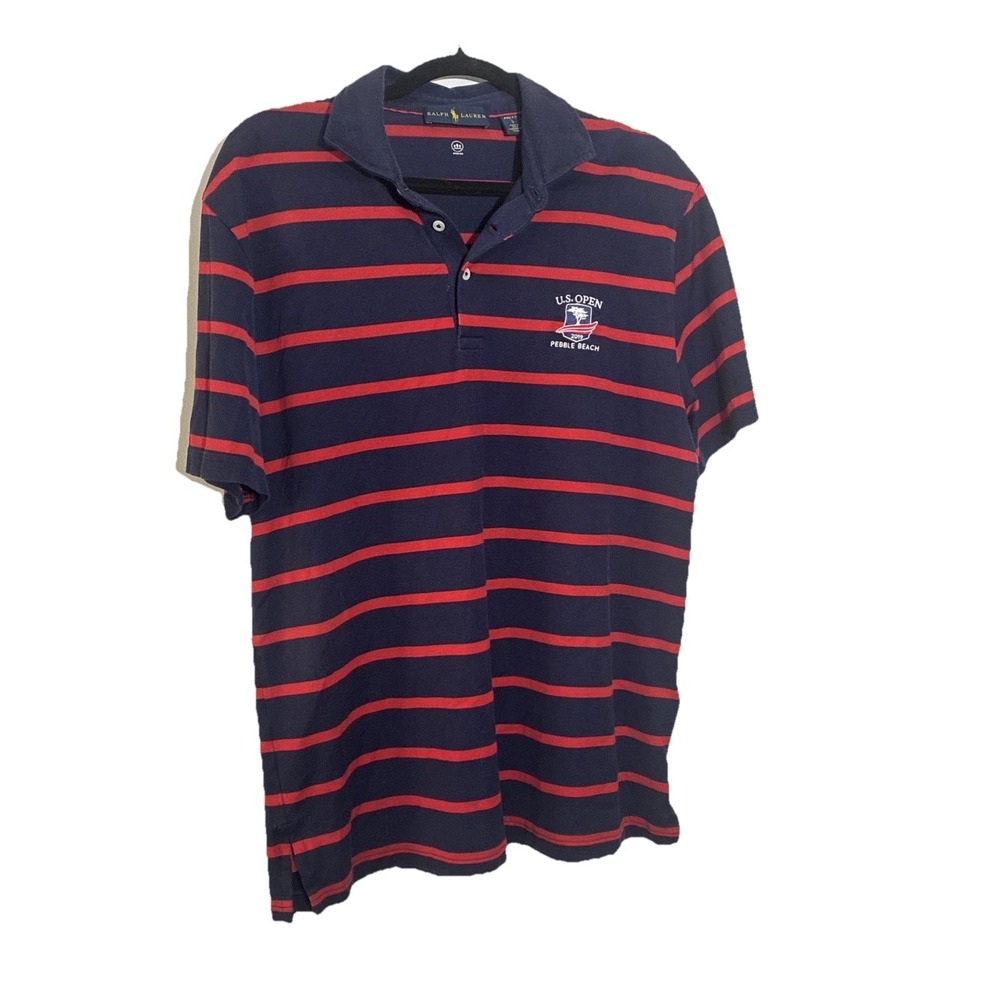 Polo Golf Ralph Lauren Shirt Mens Large Red US Open Pebble Beach 2019 Pro Fit L